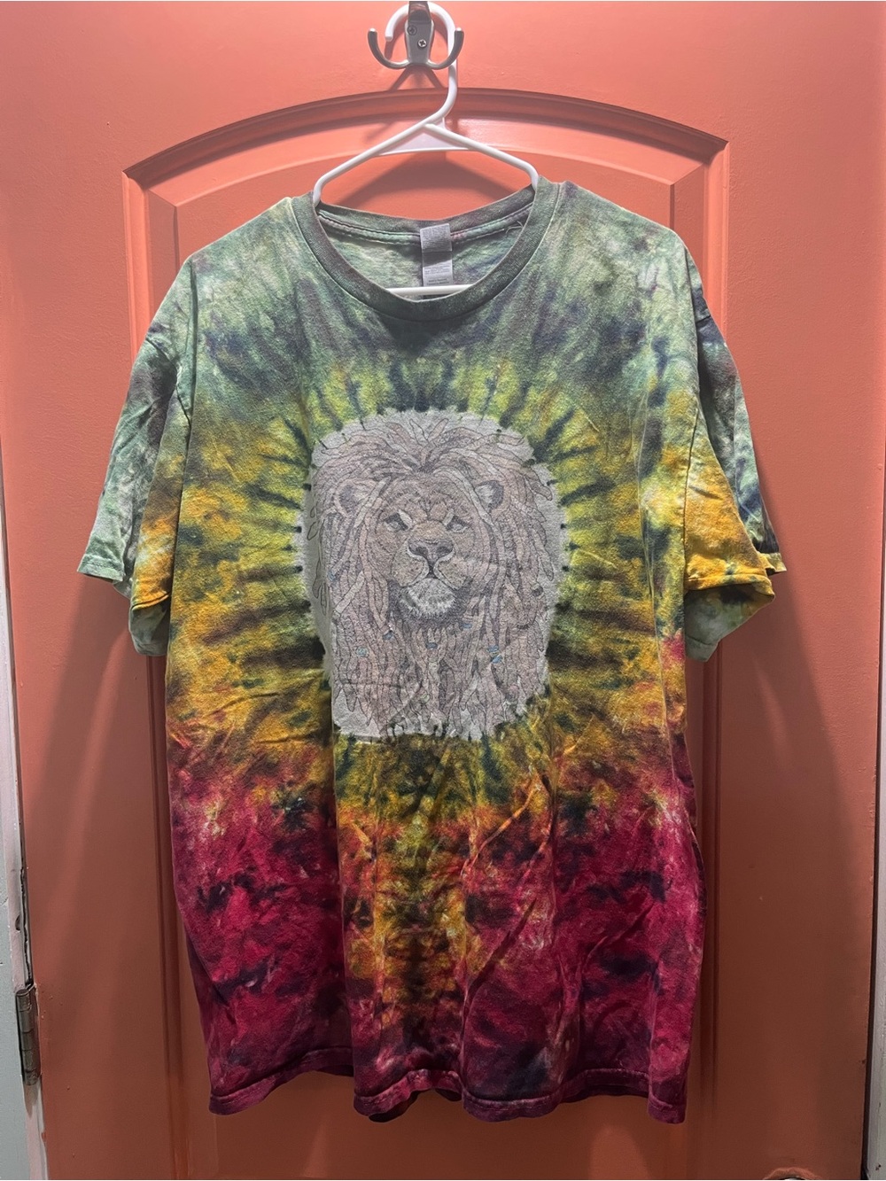 Rare! Tie-Dye Marley Rasta Lion Graphic Tee - Multicolor